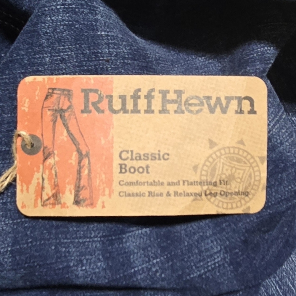 NWT Ruff Hewn Classic Boot Wide Leg Indigo Blue Jeans Sz 24W Stretch Preppy City - Picture 5 of 11